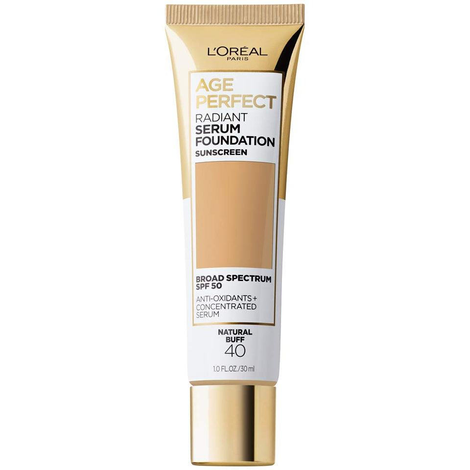 L'Oreal Paris front packaging showing bottle and label, clear protection benefit