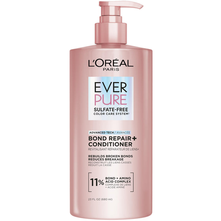 L'Oreal Paris front packaging of Bond Repair+ Conditioner showing label benefits