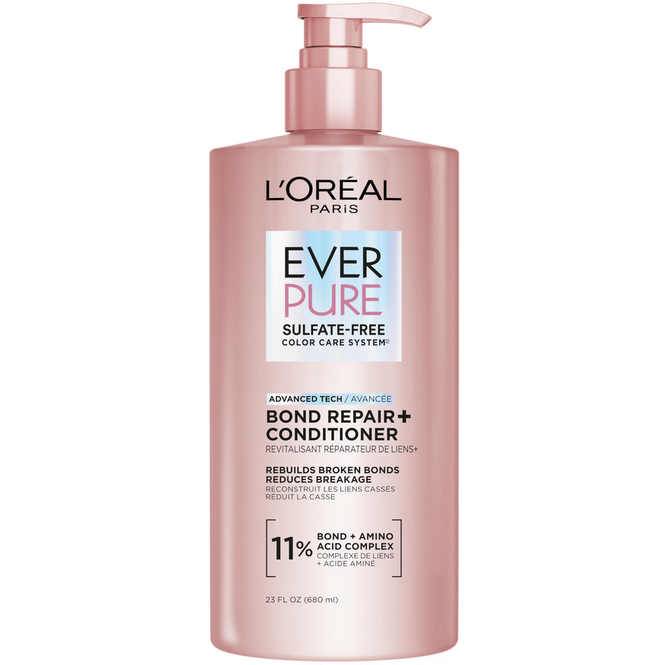 L'Oreal Paris front packaging of Bond Repair+ Conditioner showing label benefits