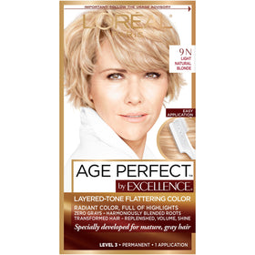 L'Oreal Paris front packaging showing the 9N Light Natural Blonde shade and benefits