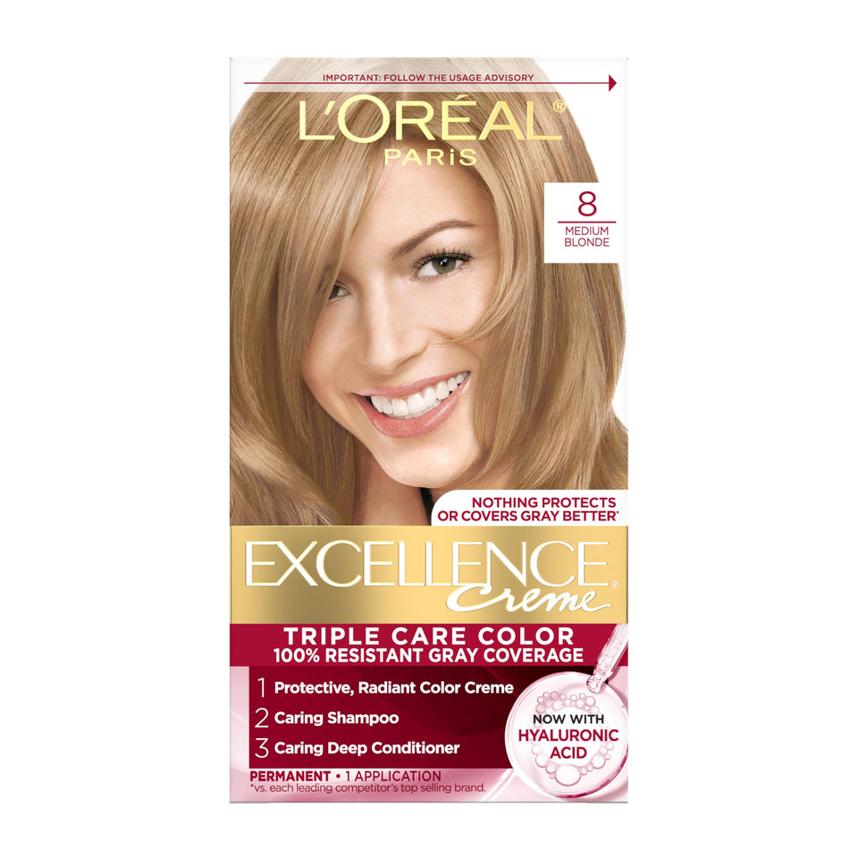 L'Oreal Paris front packaging showing shade and benefits for confident color