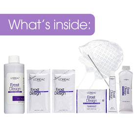 L'Oreal Paris model applying highlights demonstrating neat, salon-style results benefit