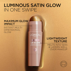 L'Oreal Paris glow stick held in hand for size scale and portable touch-up convenience
