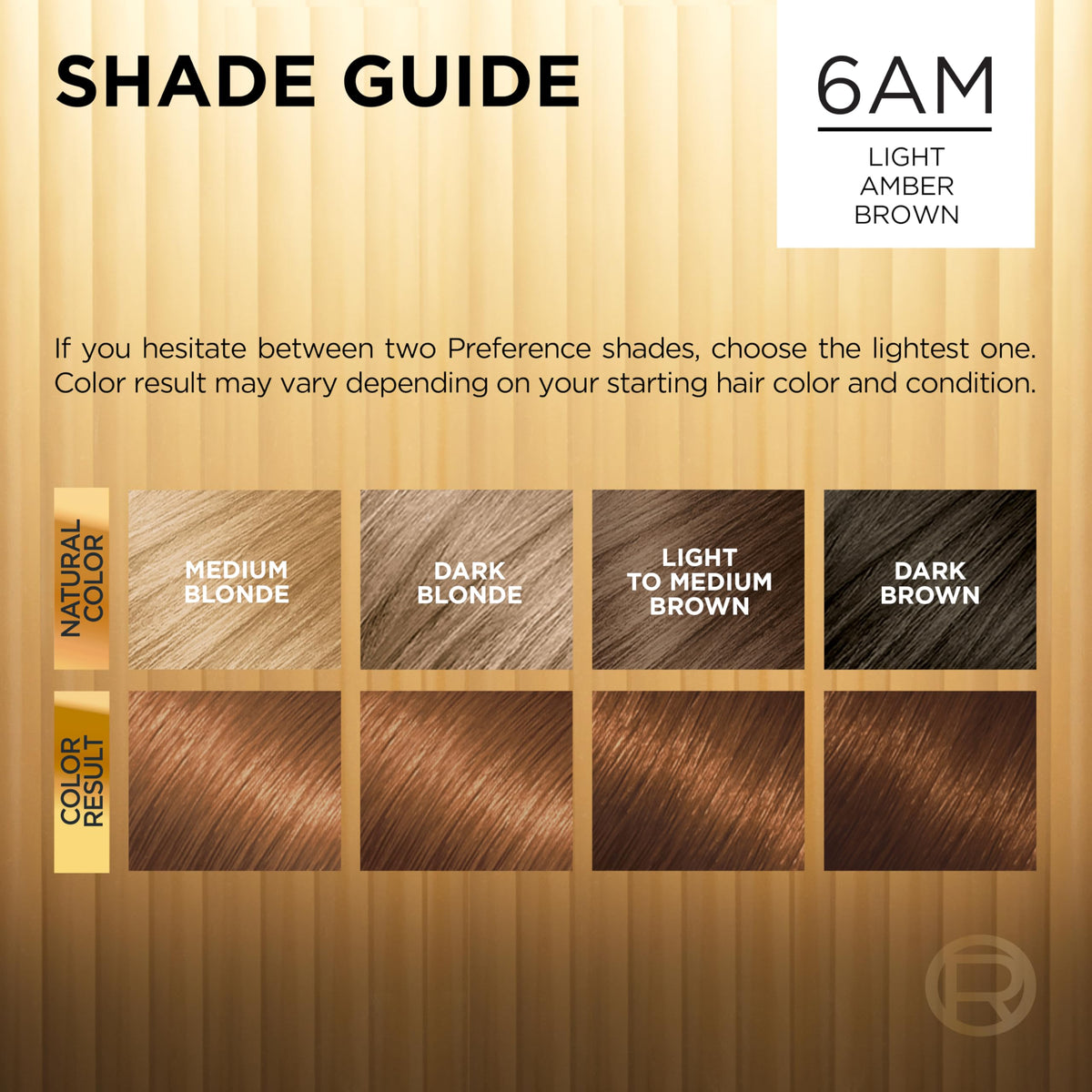 L'Oreal Paris color swatch on hair strand showing accurate shade preview benefit