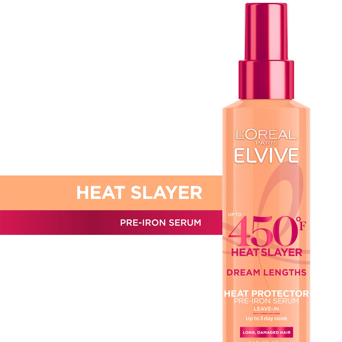 L'Oreal Paris Heat Slayer back label listing ingredients and directions
