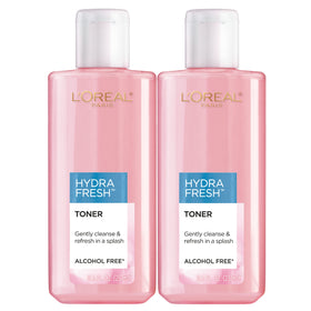 L'Oreal Paris front packaging showing toner and benefit of refreshed skin