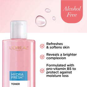 L'Oreal Paris texture on hand showing watery toner for quick absorption