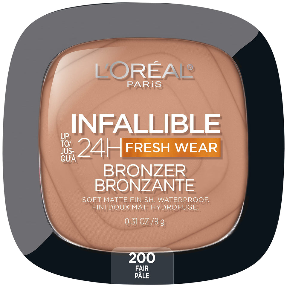 L'Oreal Paris bronzer front packaging showing shade and compact, easy-to-carry