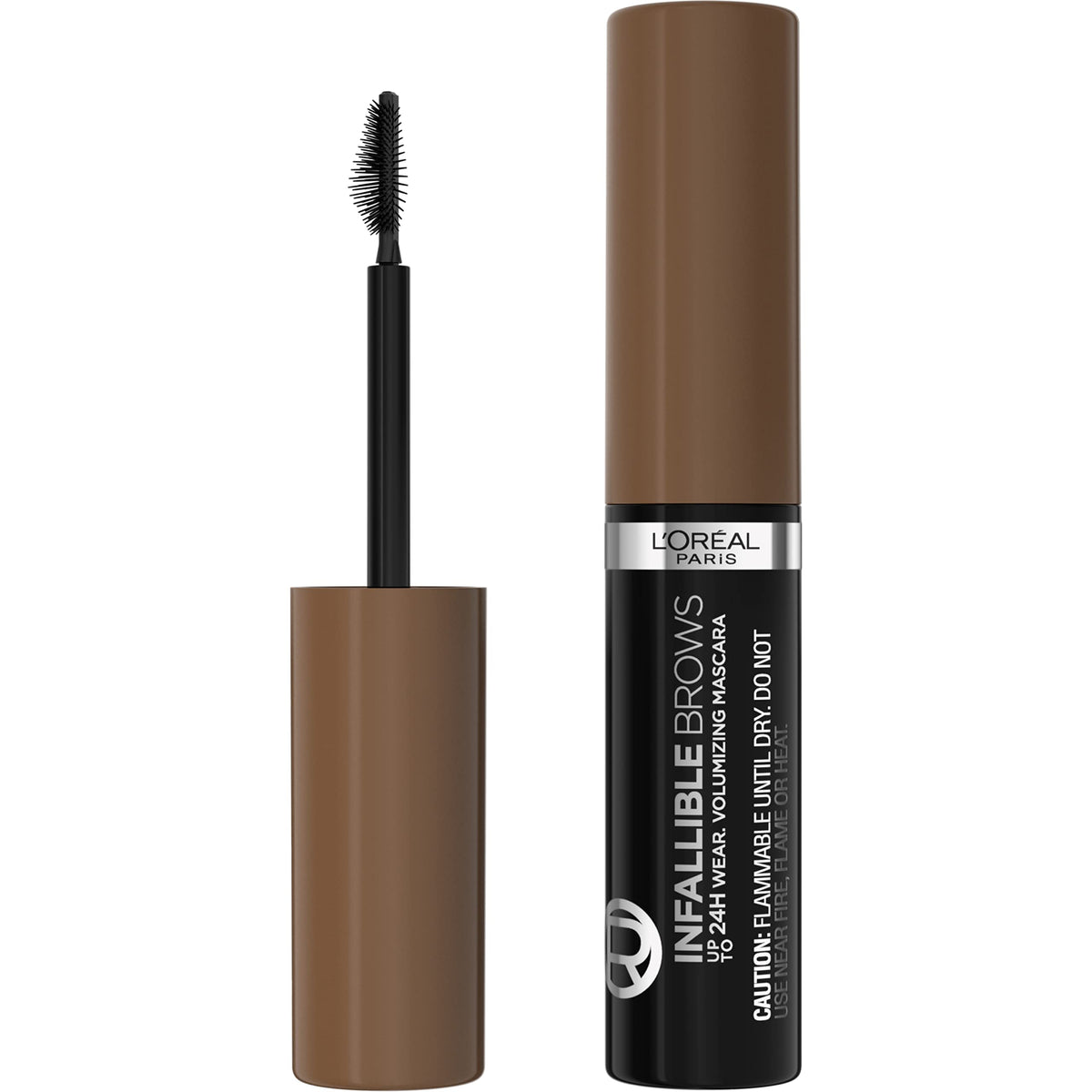L'Oreal Paris front packaging showing brow mascara and shade label benefiting quick identification