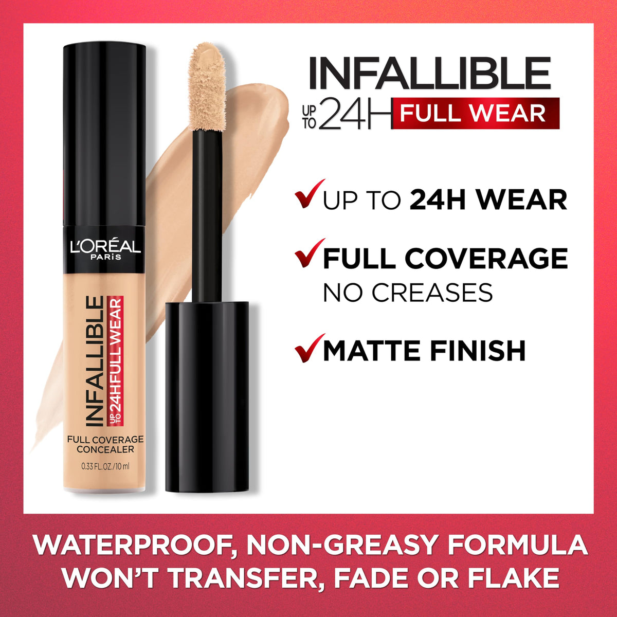 L'Oreal Paris concealer next to common objects for size comparison and travel convenience
