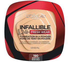 L'Oreal Paris compact front view showing sleek design and portability benefit