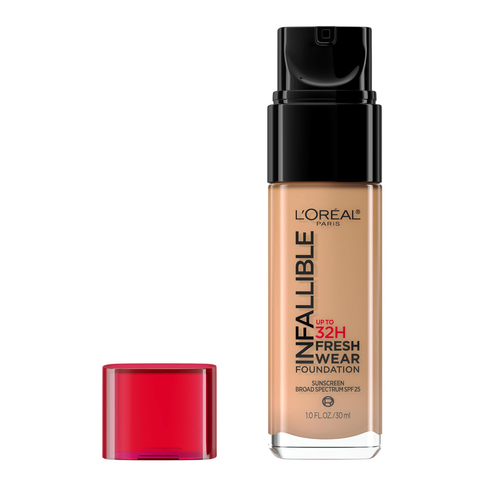 L'Oreal Paris front packaging showing shade 470 Radiant Honey and benefit longwear
