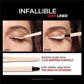 L'Oreal Paris color swatch of Bright Nude demonstrating pigment and eye-brightening effect