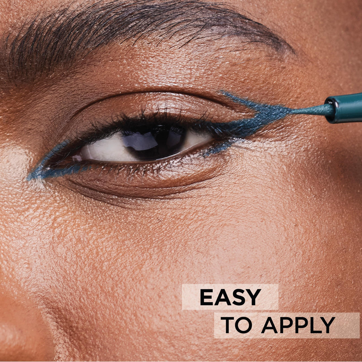 L'Oreal Paris blue eyeliner swatch showing intense, longwear color