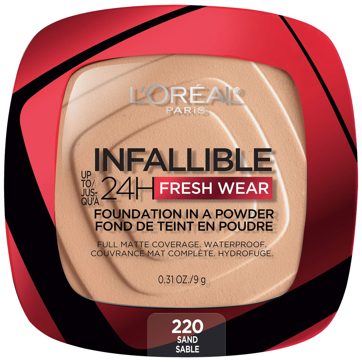 L'Oréal Paris compact front view showing clean packaging and brand