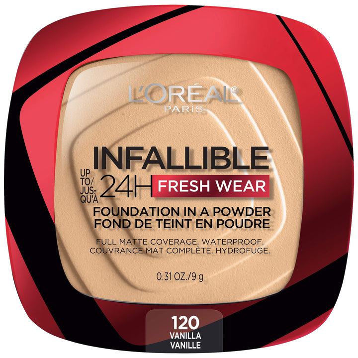 L'Oreal Paris compact front showing sleek packaging and travel-ready design