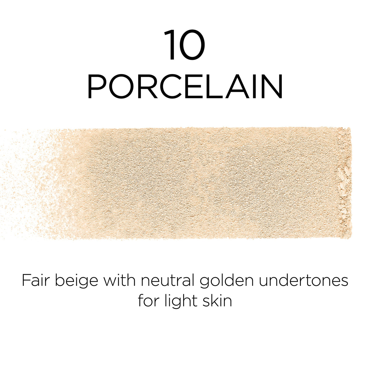 L'Oreal Paris compact opened to reveal porcelain shade and mirror for touch-ups