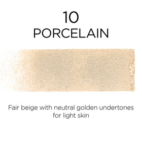 L'Oreal Paris compact opened to reveal porcelain shade and mirror for touch-ups