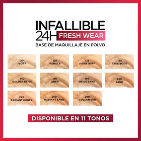 L'Oreal Paris swatch of Linen shade illustrating true-to-skin color match