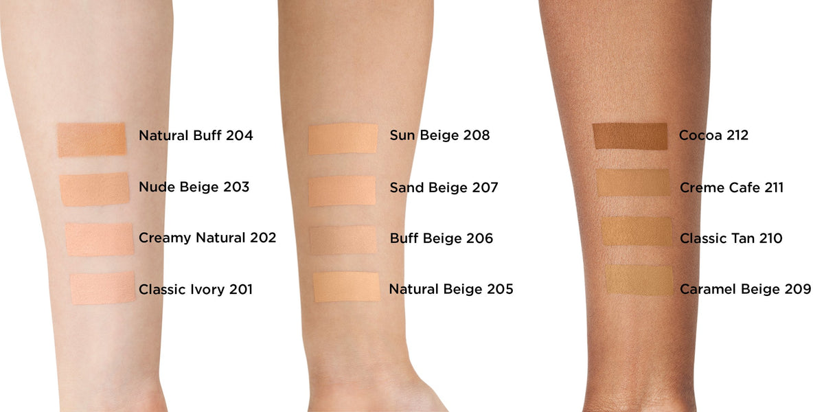 L'Oreal Paris foundation texture swatch highlighting creamy glow and hydration benefit