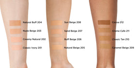 L'Oreal Paris foundation texture swatch highlighting creamy glow and hydration benefit