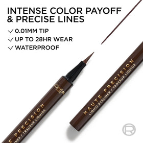 L'Oreal Paris ink stroke demonstration showing smooth, continuous line for bold definition