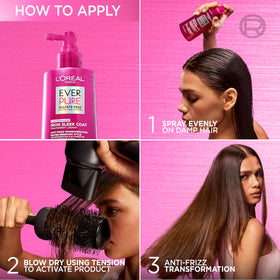 L'Oreal Paris after blowout showing smooth hair and reduced frizz for lasting style
