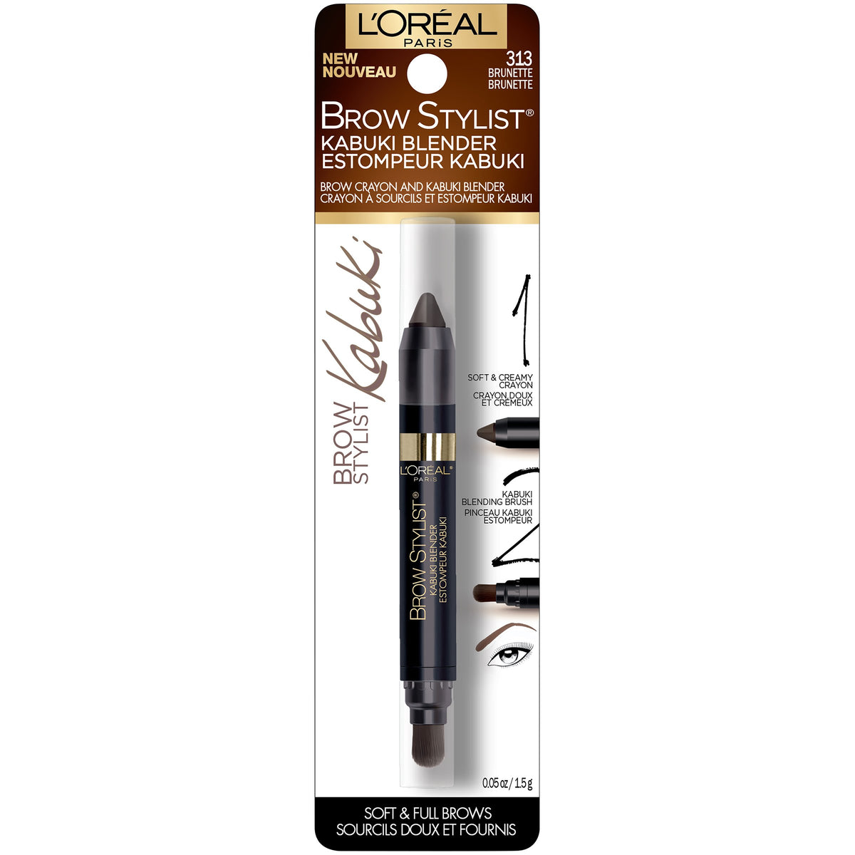 L'Oreal Paris kabuki brush close-up blending hairs for seamless brow finish