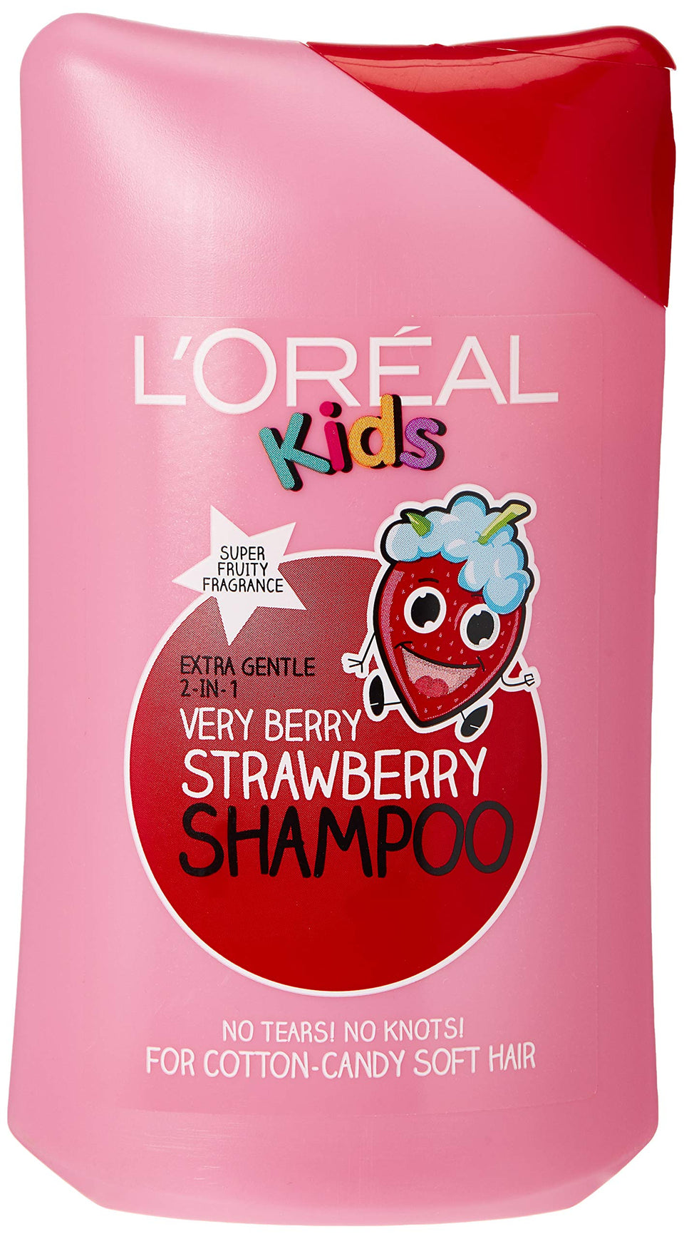 L'Oreal Paris Kids front packaging showing 250ml bottle and berry design for easy identification