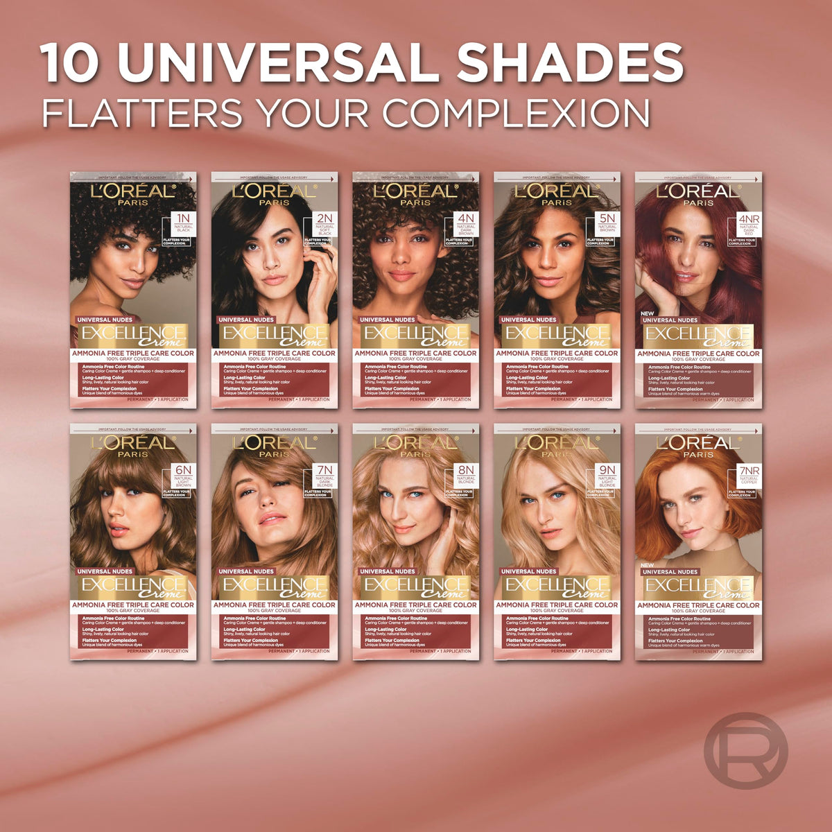 L'Oreal Paris full kit contents laid out for home coloring ease