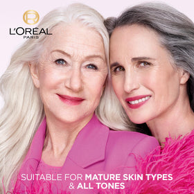 L'Oreal Paris label detail showing Imperial Peony Extracts and LHA ingredients benefit