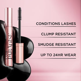 L'Oreal Paris brush applying mascara to lashes for lifted, separated fringe