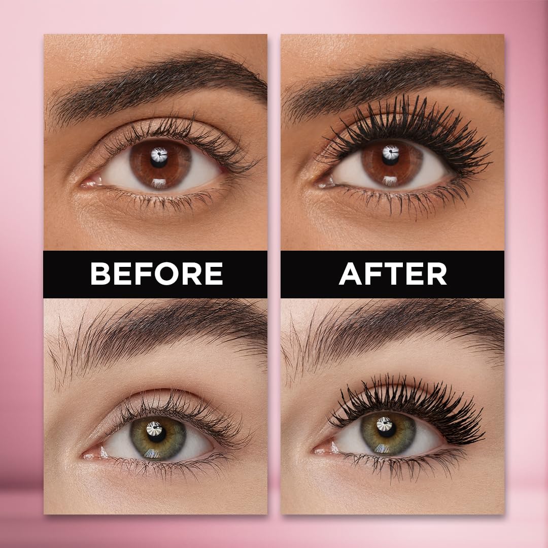 L'Oreal Paris close-up of wavy-bristle brush for fuller lash coverage