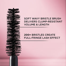 L'Oreal Paris before and after model lashes showing added volume