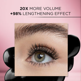 L'Oreal Paris mascara texture swiped on paper showing smooth glide and buildable coverage