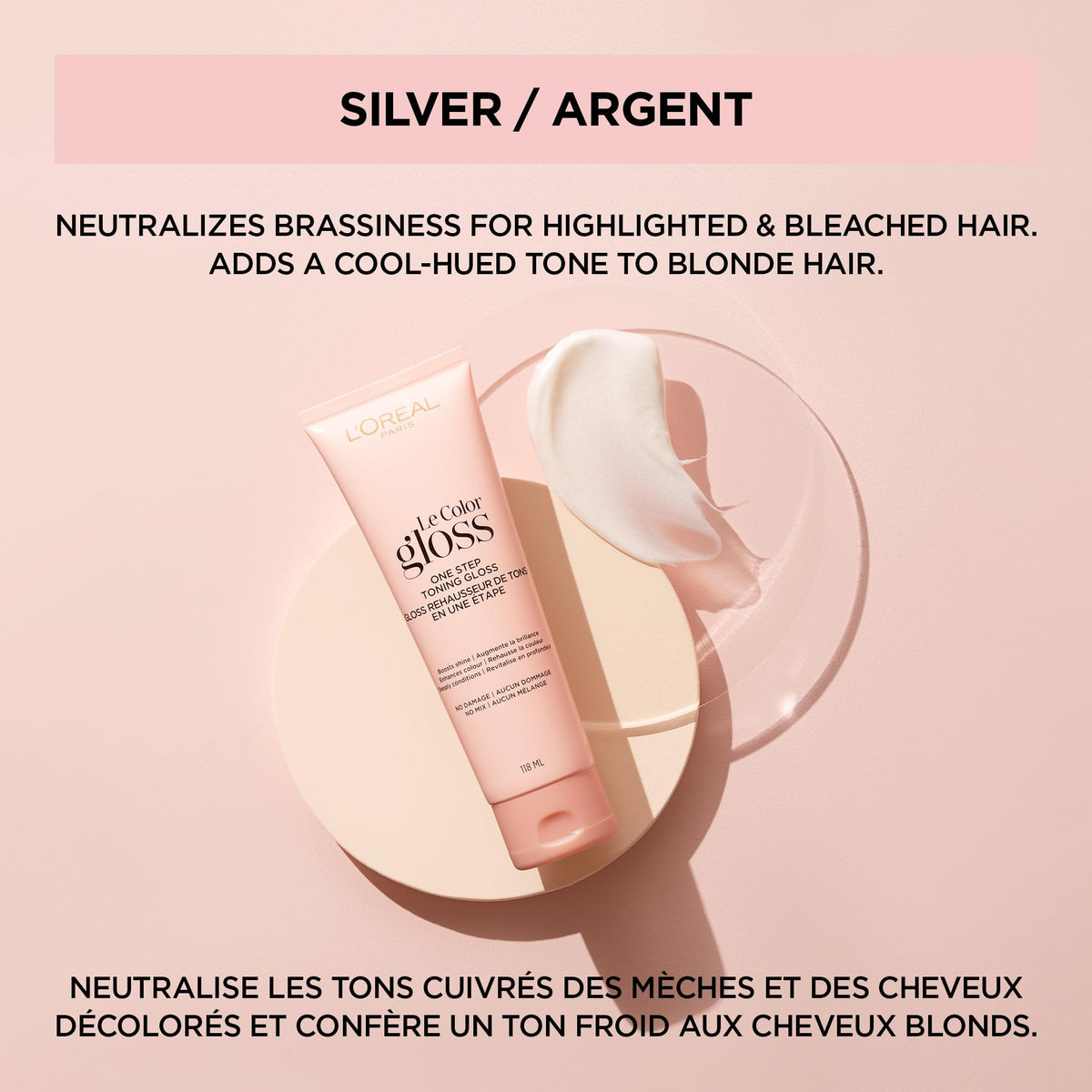 L'Oreal Paris after photo showing reflective shine and smoother strands