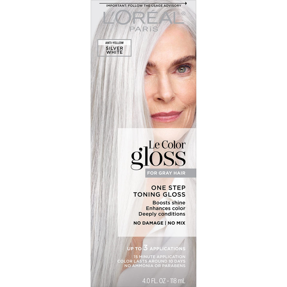 L'Oreal Paris front kit packaging showing product benefits and silver shade