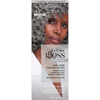 L'Oreal Paris front packaging showing Silver Slate tone and benefits
