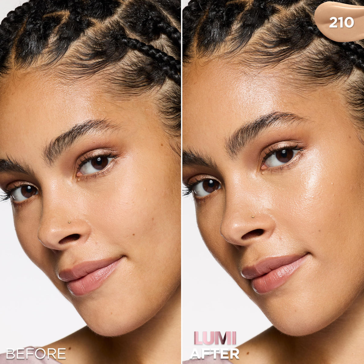 L'Oreal Paris Le Glow serum texture on skin showing watery tint and hydrating finish benefit