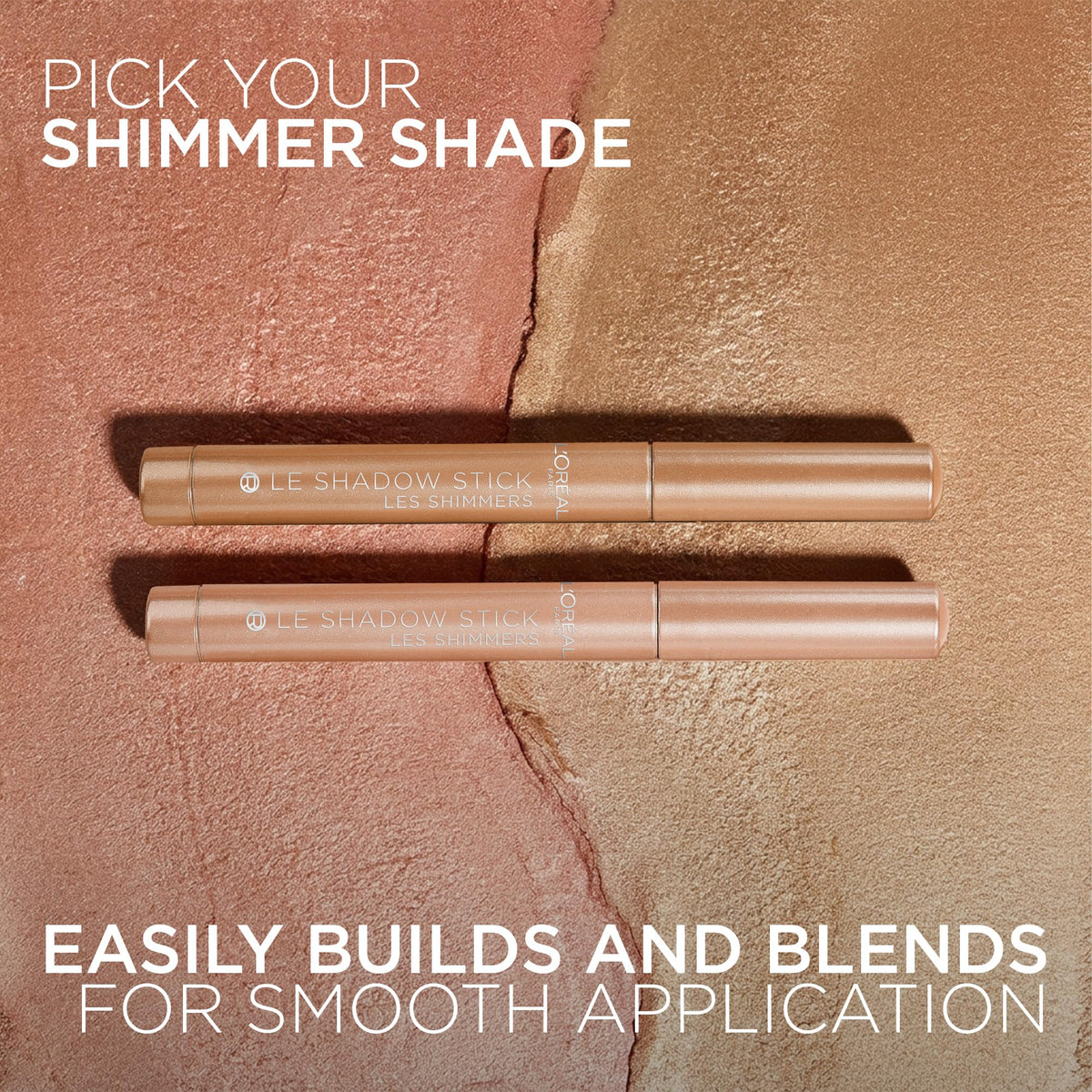 L'Oreal Paris Le Shadow Stick held in hand to show compact travel-friendly size