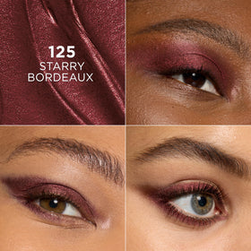 L'Oreal Paris model applying Starry Bordeaux on lid for quick smoky eye