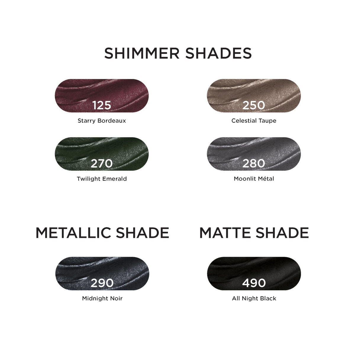 L'Oreal Paris arm swatches showing Starry Bordeaux pigment and layering options