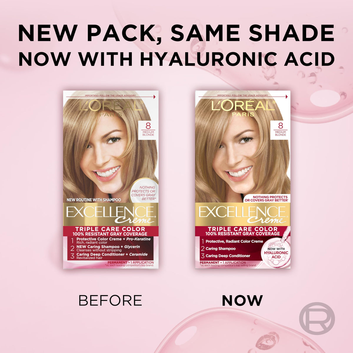 L'Oreal Paris lifestyle model with medium blonde hair showing vibrant color benefit