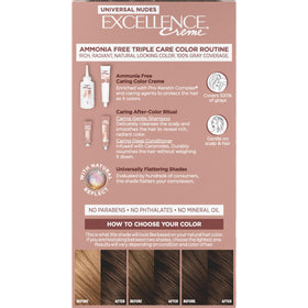 L'Oreal Paris styled model hair in natural brown showcasing final look
