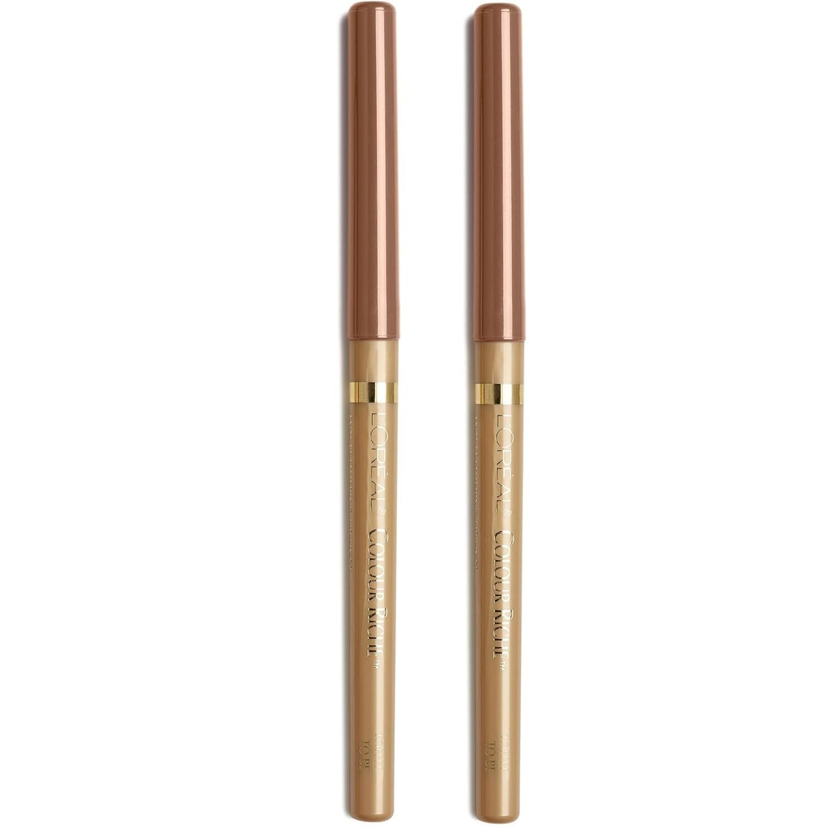 L'Oreal Paris lip liner front packaging showing product and shade Toffee To Be benefits precise definition