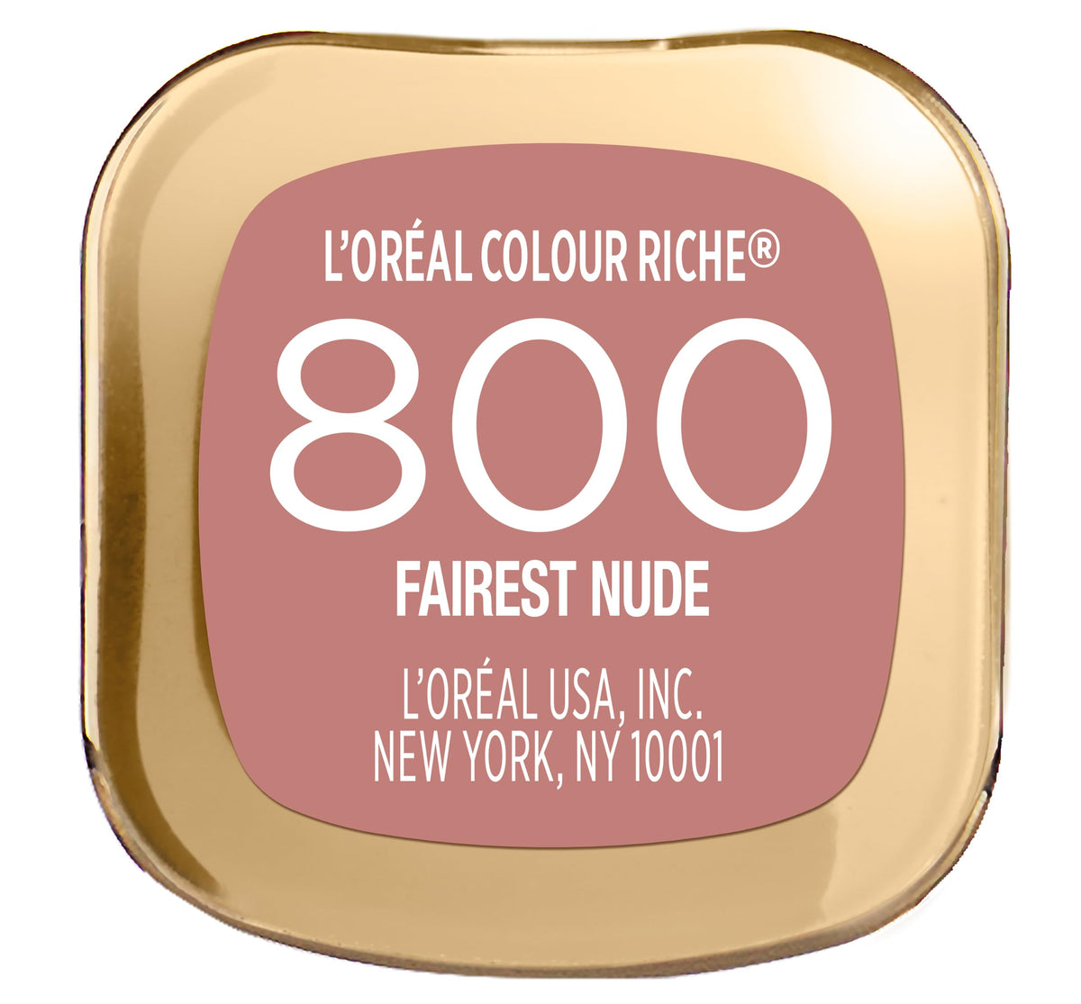 L'Oreal Paris lipstick next to fingers for scale showing compact, portable size benefit
