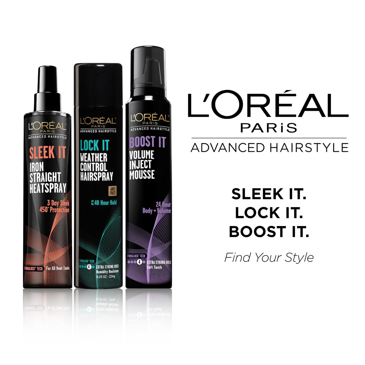 L'Oreal Paris LOCK IT used outdoors to protect hairstyle from humidity