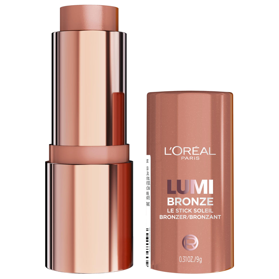 L'Oreal Paris front view of bronzer stick showing compact design and shade