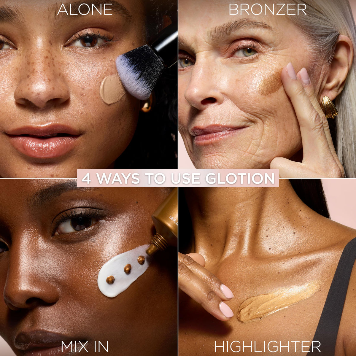 L'Oreal Paris swatches on skin demonstrating buildable luminous tint
