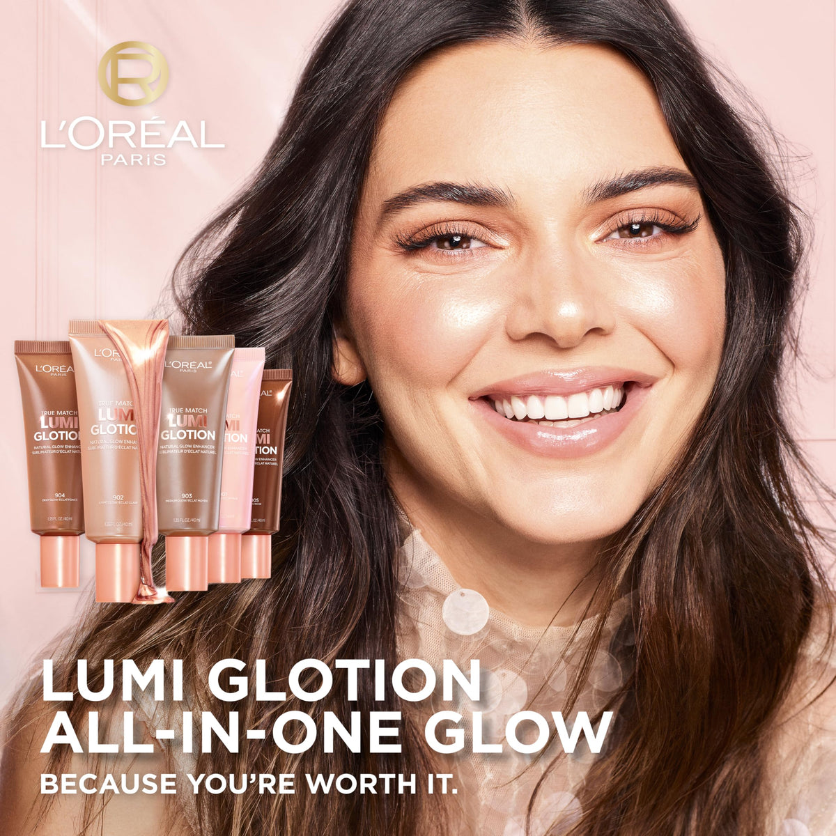 L'Oreal Paris applying to face for lit cheekbones and radiance